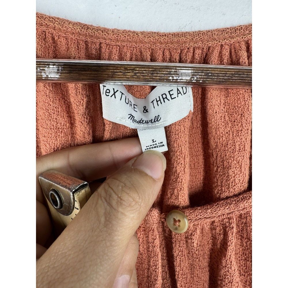 Madewell Women's Orange Tiered Sleeve Blouse L7353- L – Stylish & Comfortable - Picture 7 of 12